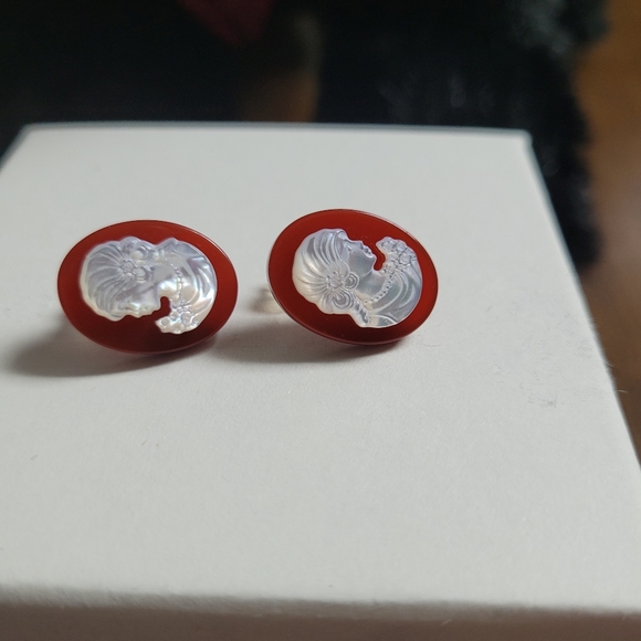 AuthenticRedAgateCameoEarrings - Picture 11 of 14